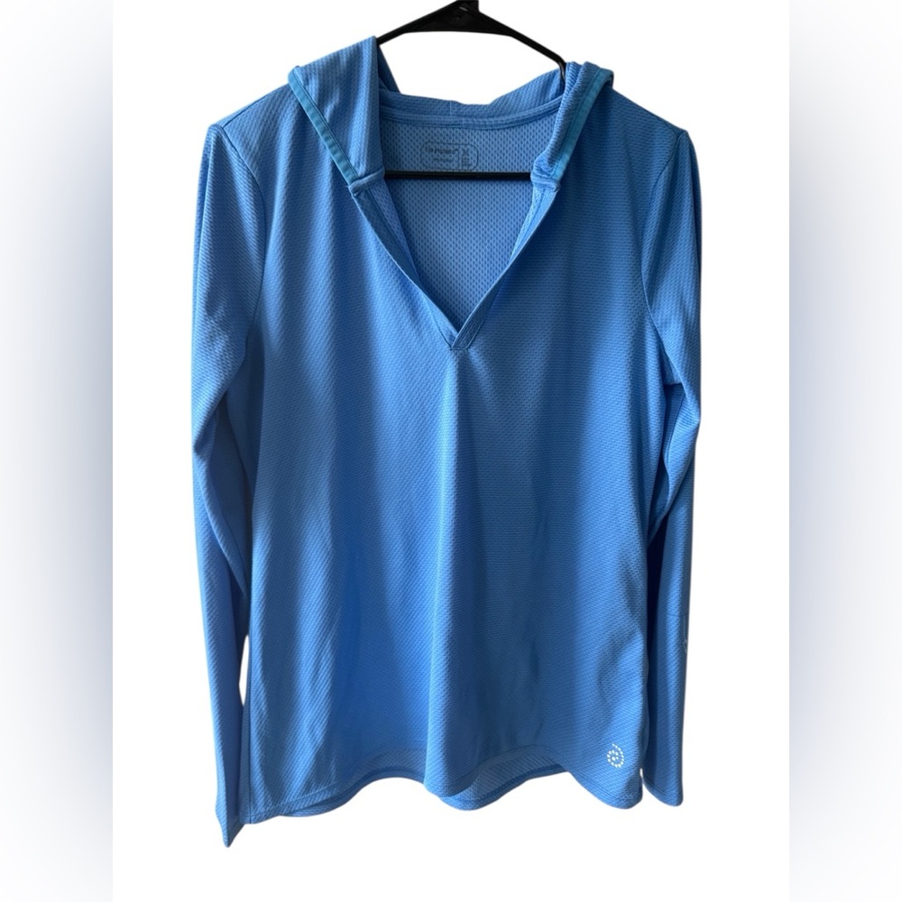 Blue Long Sleeve Yoga Hoodie